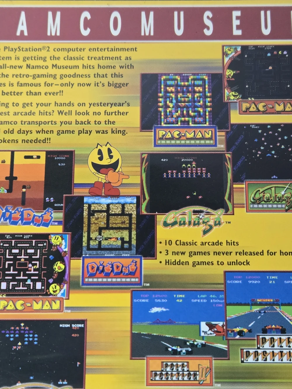 Namco Museum Ps2 complete, tested and working  Pac-Man, Galaga, dig dug, Pole Po